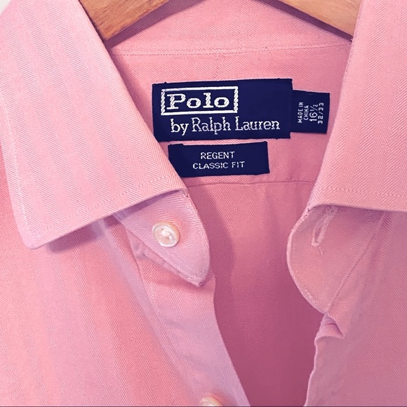 POLO RALPH LAUREN PINK REGENT CLASSIC FIT 16.5 32/33.THE CLASSIC DRESS SHIRT - Picture 5 of 6
